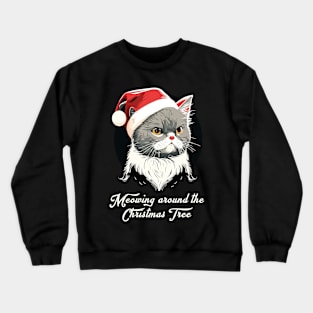 Cute Ugly Christmas Cat Gift Funny Cat Christmas Crewneck Sweatshirt